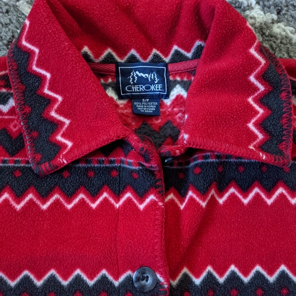 🔥3/$30🔥 Vintage Cherokee Fleece Shacket sz:S - Picture 3 of 5